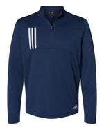 3-Stripes Double Knit Quarter-Zip Men's Pullover - Adidas A482