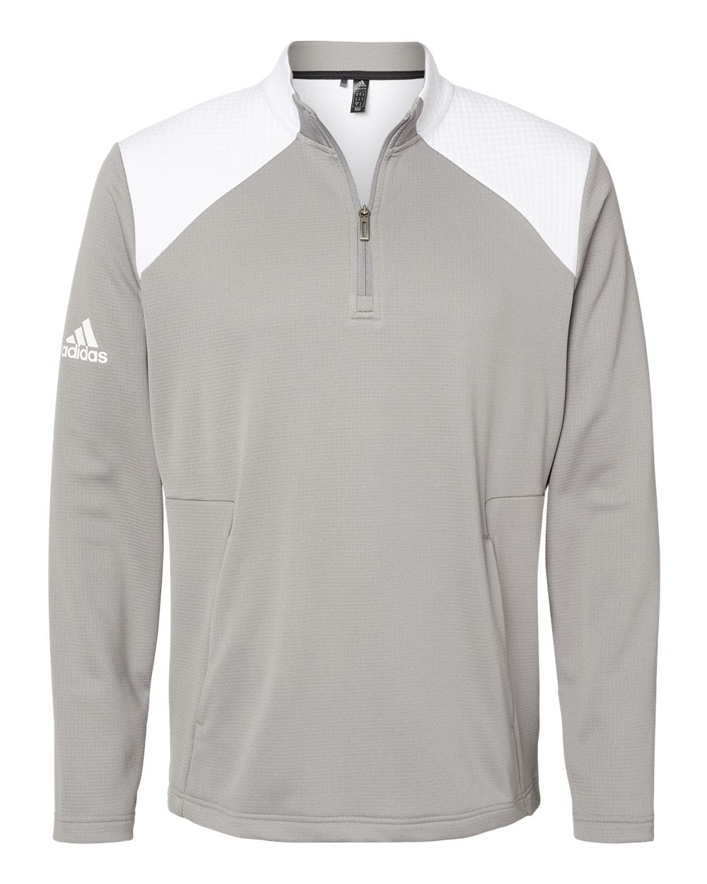 Textured Mixed Media Quarter-Zip Men’s Pullover - Adidas A532