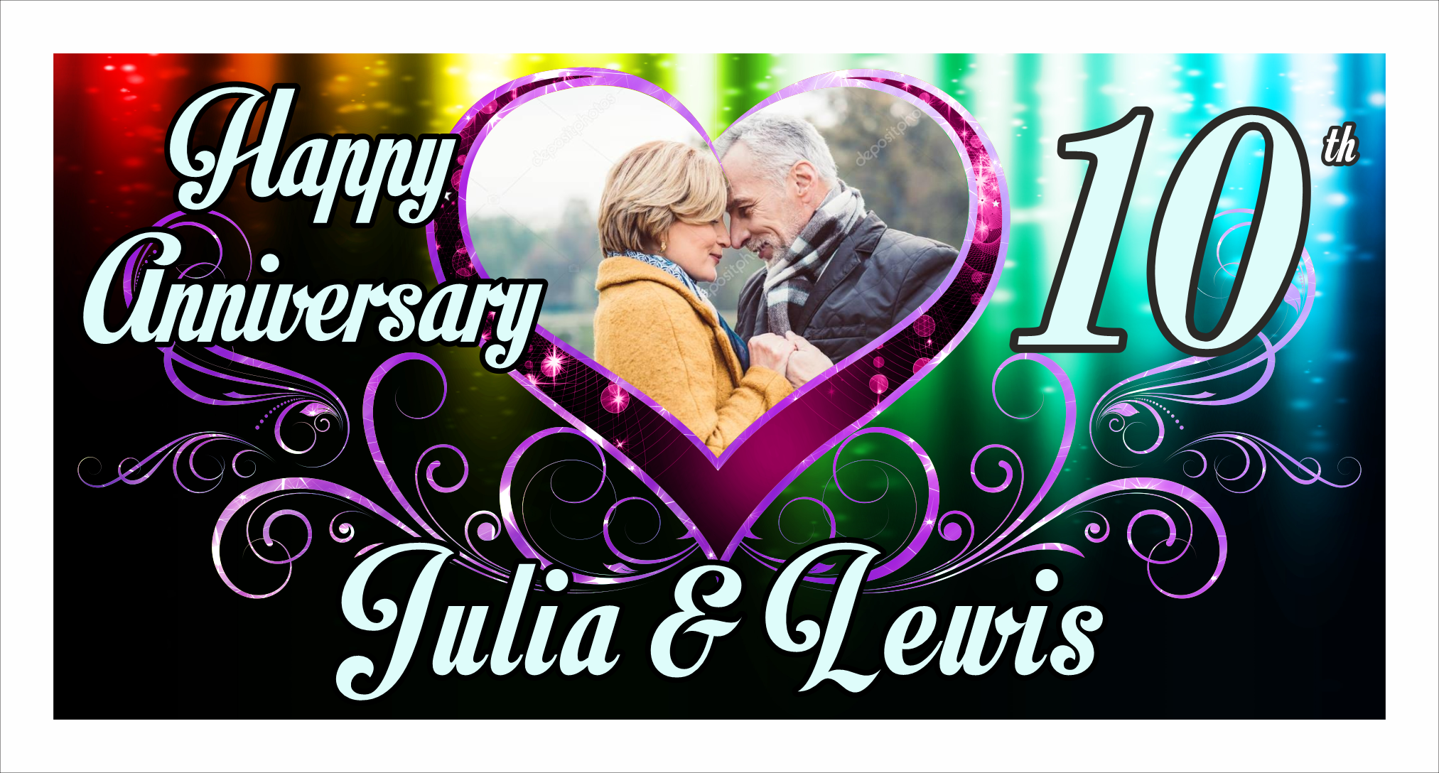 Anniversary Banner - Julia & Lewis (with Photo)