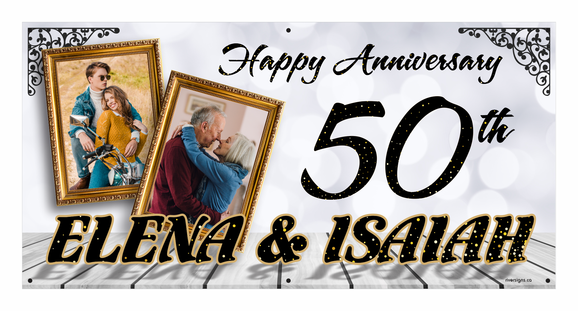Anniversary Banner - Elena & Isaiah (with 2 Photos)