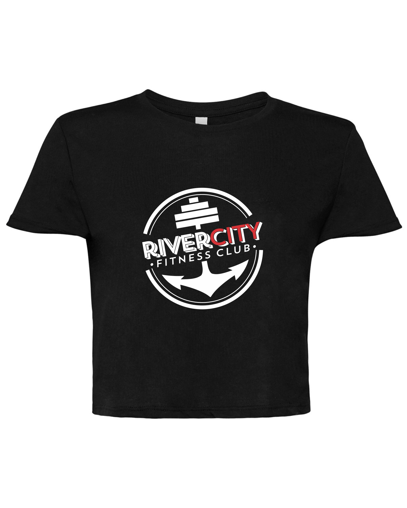 River City Fitness - Black Cropped T-Shirt – River Signs