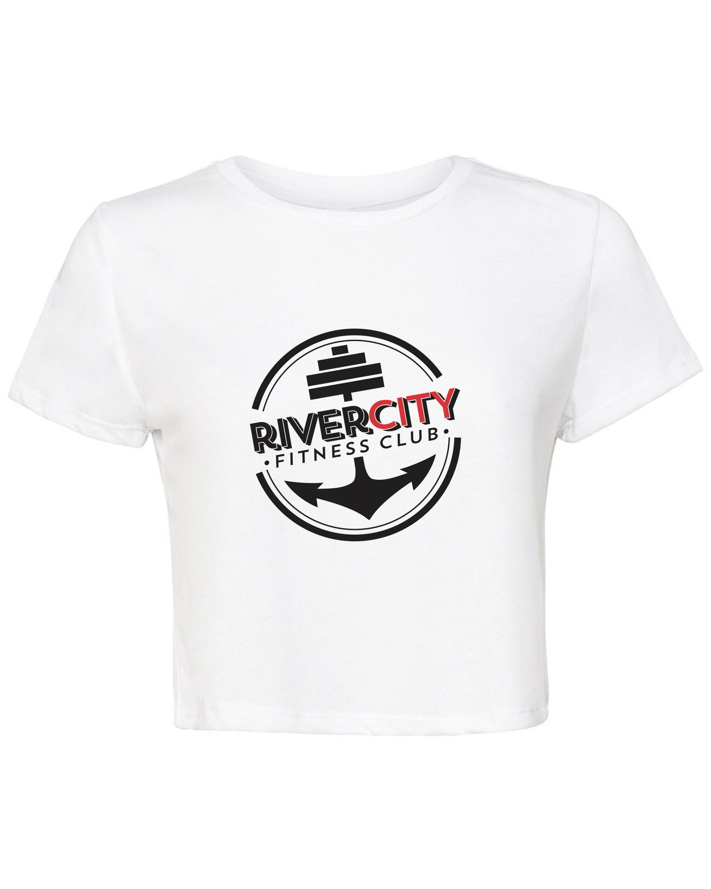 River City Fitness - White Cropped T-Shirt