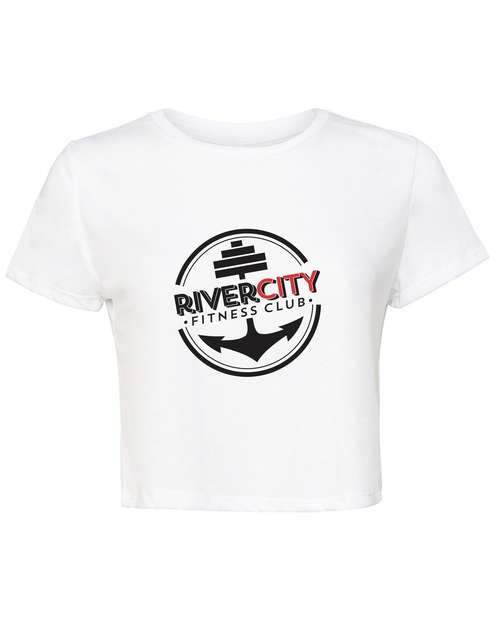 River City Fitness - White Cropped T-Shirt