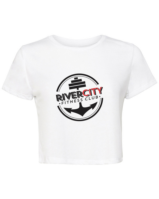 River City Fitness - White Cropped T-Shirt