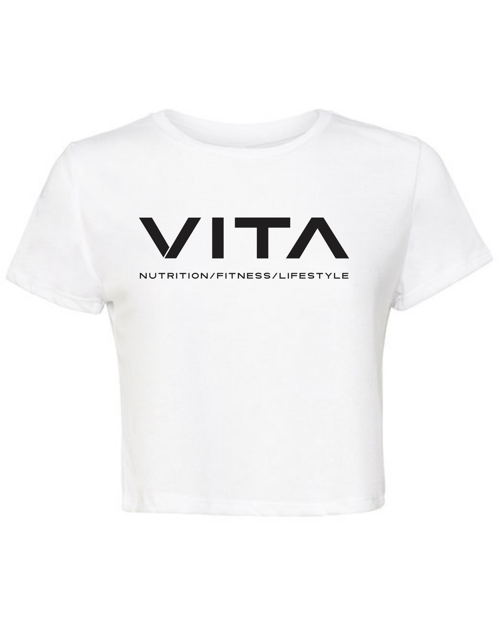 VITA - Black Cropped T-Shirt - White