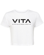 VITA -  Black Cropped T-Shirt - White