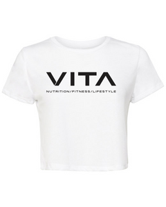 VITA - Black Cropped T-Shirt - White