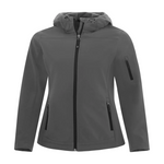 Everyday Hooded Water Repellent Stretch - Soft Shell Ladies Jacket - Coal Harbour L7605