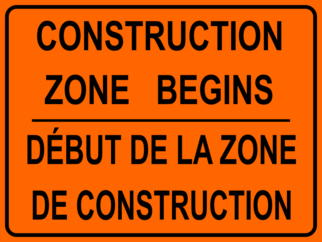 Construction Zone Begins Sign MUTCDC TC-4-ZB