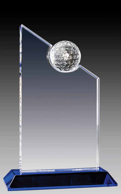 Golf Series - Glass Crystal Peak With Golf Ball Blue Base