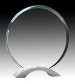 Prism Series - Glass Clear Circle On Brushed Silver Base
