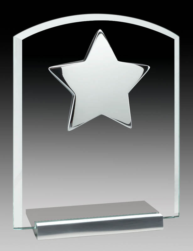 Platinum Series - Glass Plaque With Silver Star