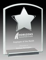 Platinum Series - Glass Plaque With Silver Star