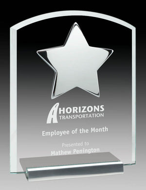 Platinum Series - Glass Plaque With Silver Star