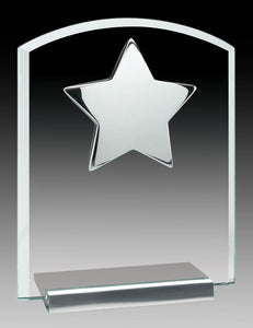 Platinum Series - Glass Plaque With Silver Star