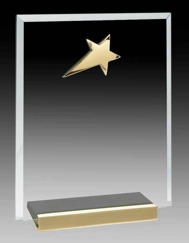 Platinum Series - Glass Plaque With Gold Star