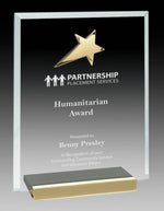 Platinum Series - Glass Plaque With Gold Star