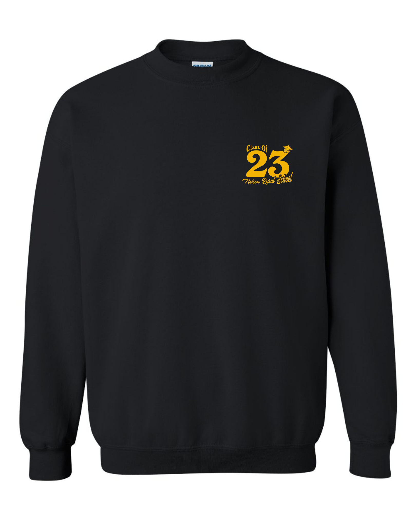 Grad Sweatshirt - Black Cotton - Nelson School 2023