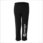 Youth Black Sweatpants - Open-Bottom - Gildan 18400B