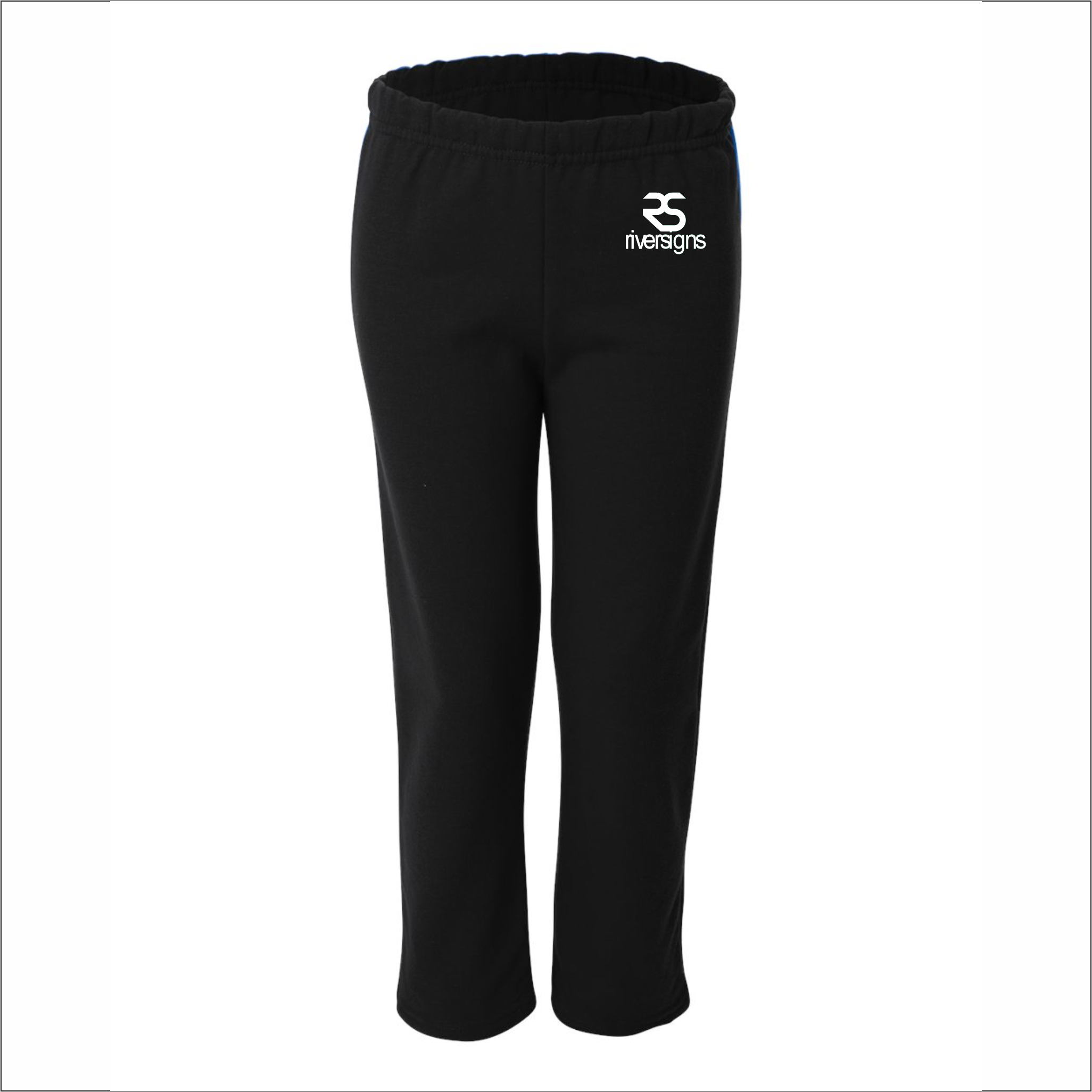Youth Black Sweatpants - Open-Bottom - Gildan 18400B