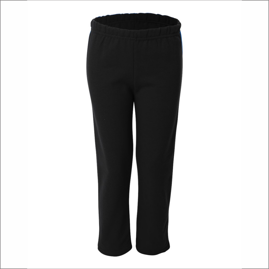 Youth Black Sweatpants - Open-Bottom - Gildan 18400B