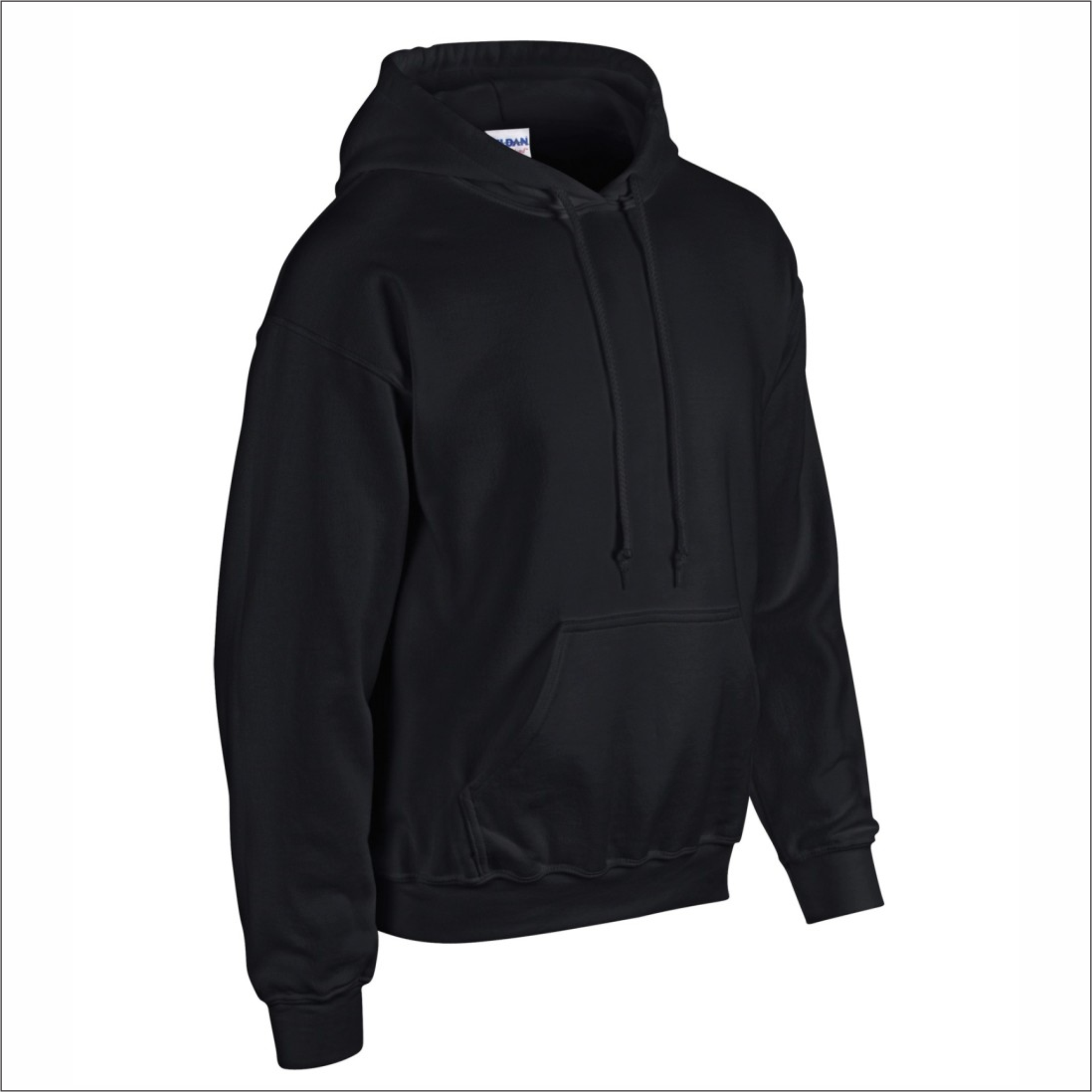 Black Adult Hoodie - Cotton - Gildan 18500