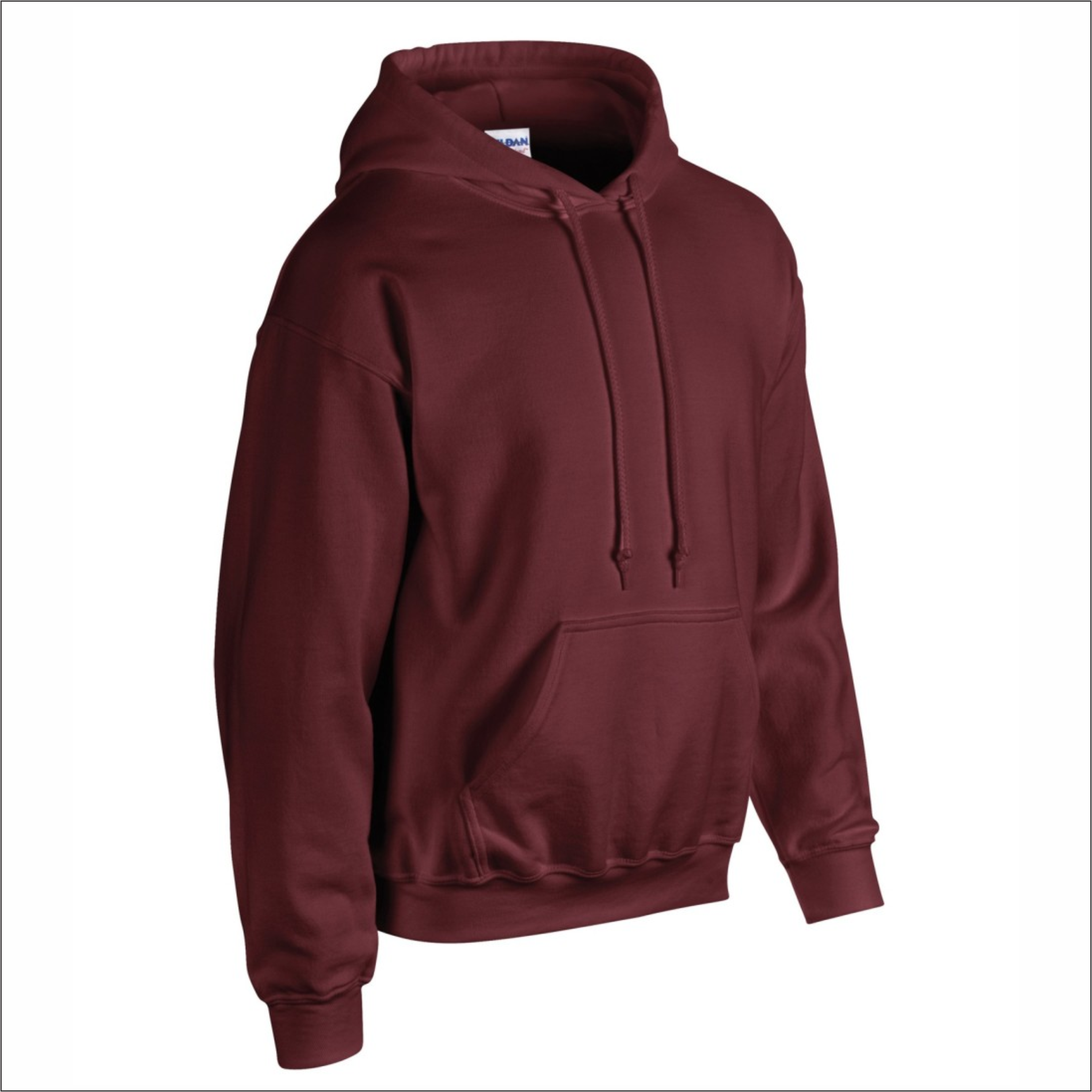 Adult Hoodie - Cotton Maroon - Gildan 18500