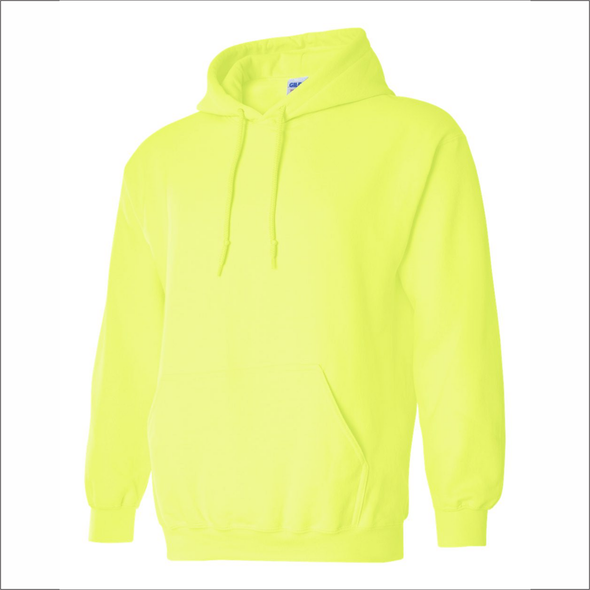 Safety Green Adult Hoodie - Cotton - Gildan 18500