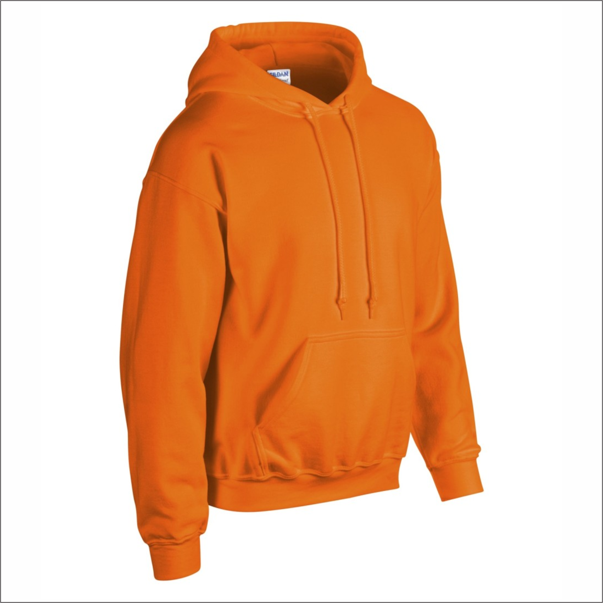 Adult Hoodie Safety Orange - Cotton - Gildan 18500