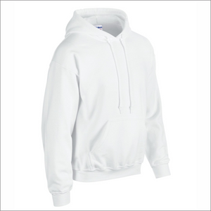 Adult Hoodie - White Cotton - Gildan 18500