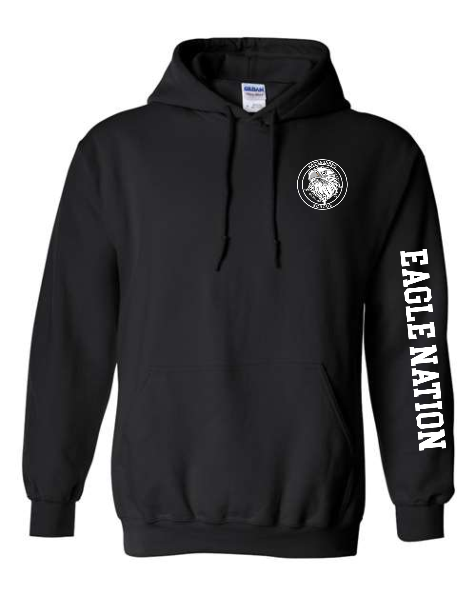 Black Cotton Hoodie - Natoaganeg School 2023-24