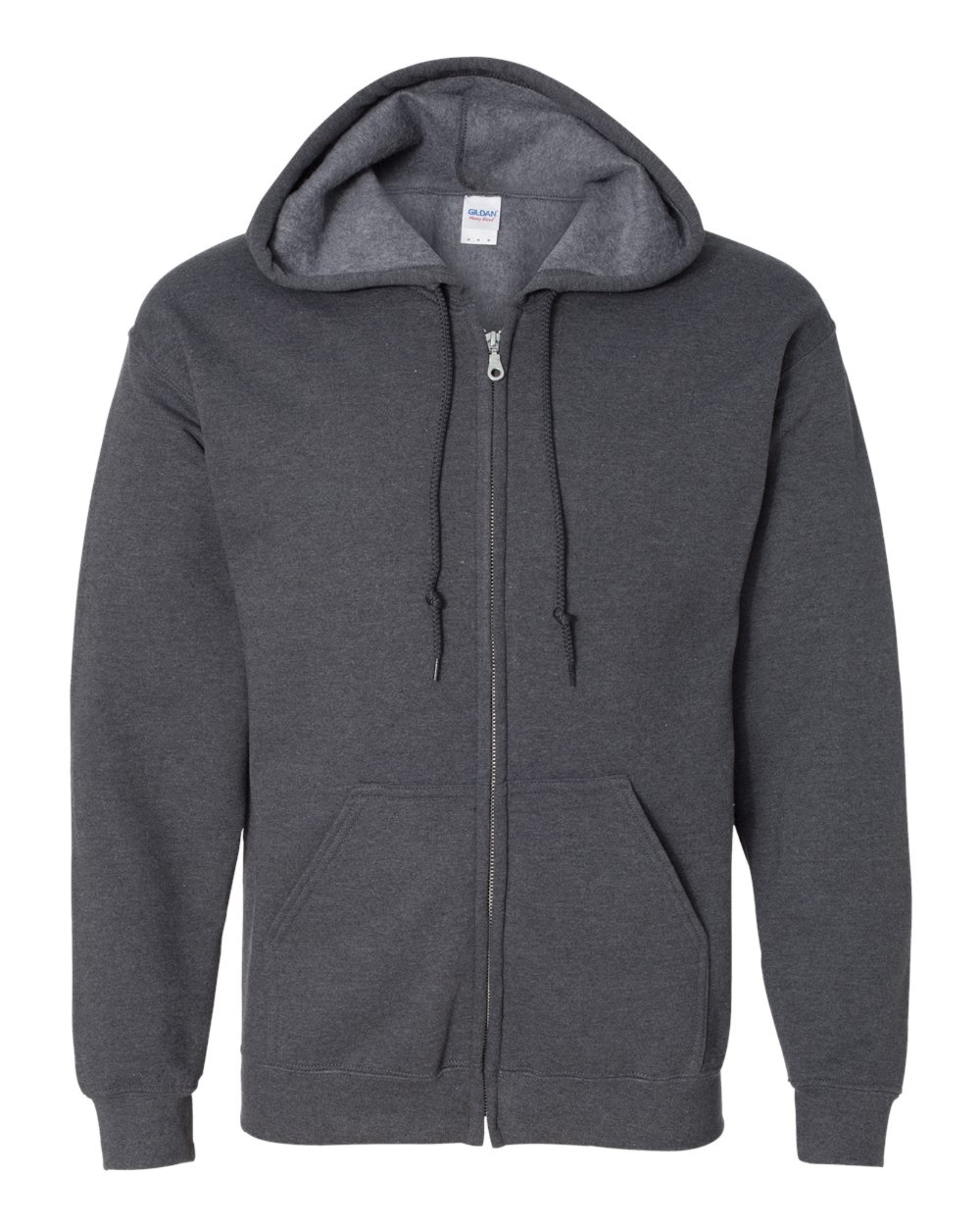 Adult Full-Zip Hoodie - Dark Heather Cotton/Polyester - Gildan 18600