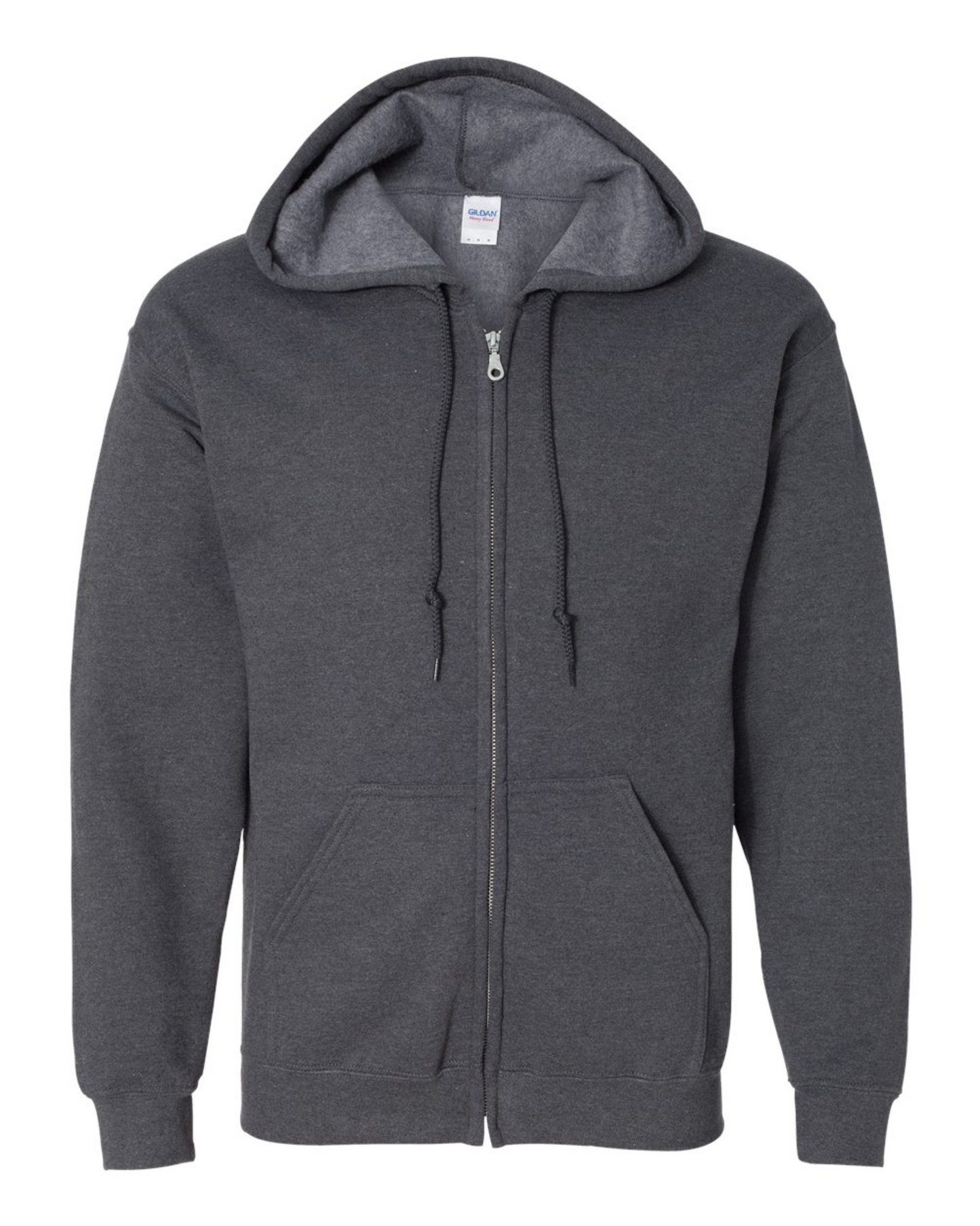 Adult Full-Zip Hoodie - Dark Heather Cotton/Polyester - Gildan 18600