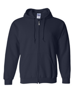 Adult Full-Zip Hoodie - Cotton/Polyester - Gildan 18600 Navy