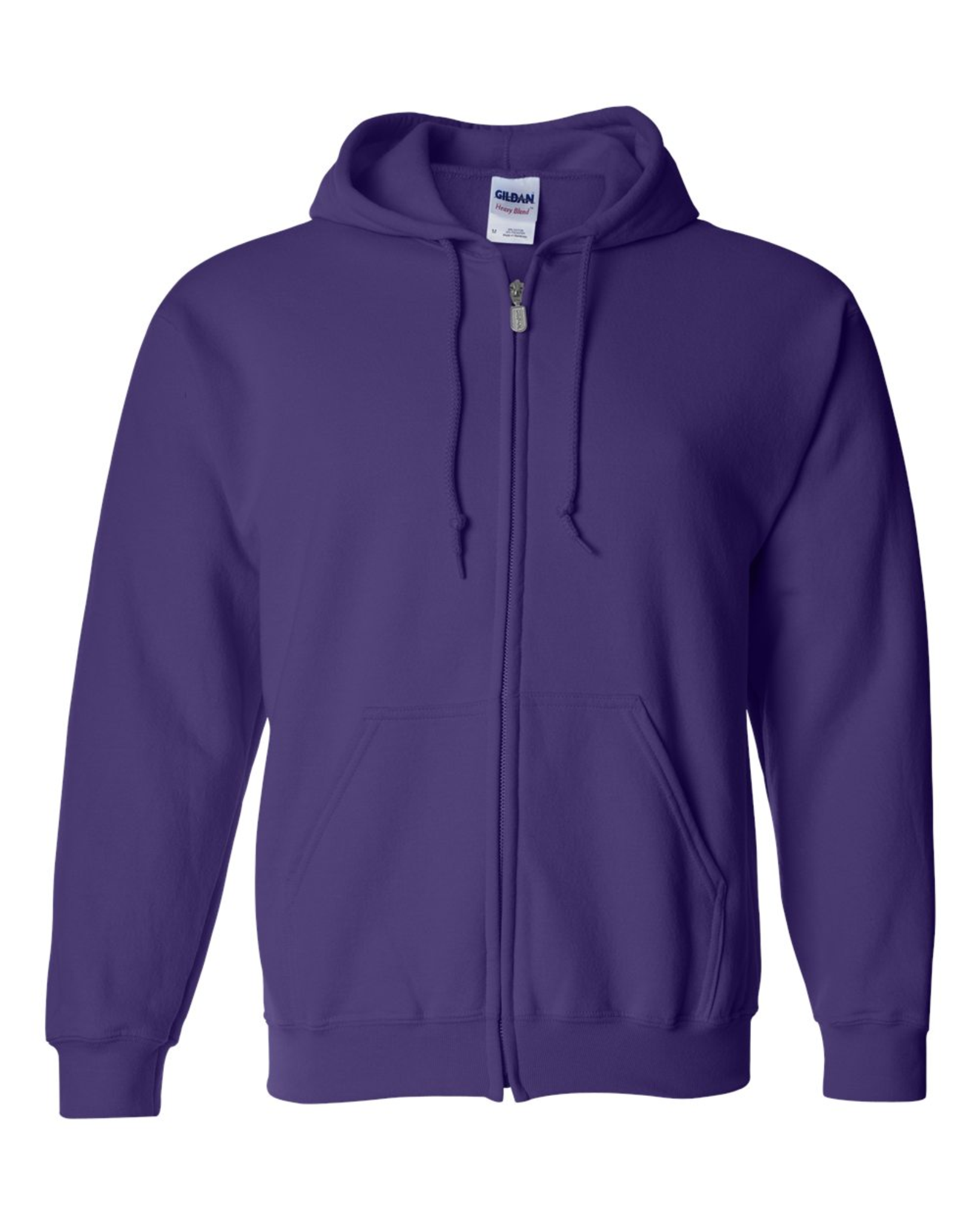 Adult Full-Zip Hoodie -  Purple Cotton /Polyester - Gildan 18600
