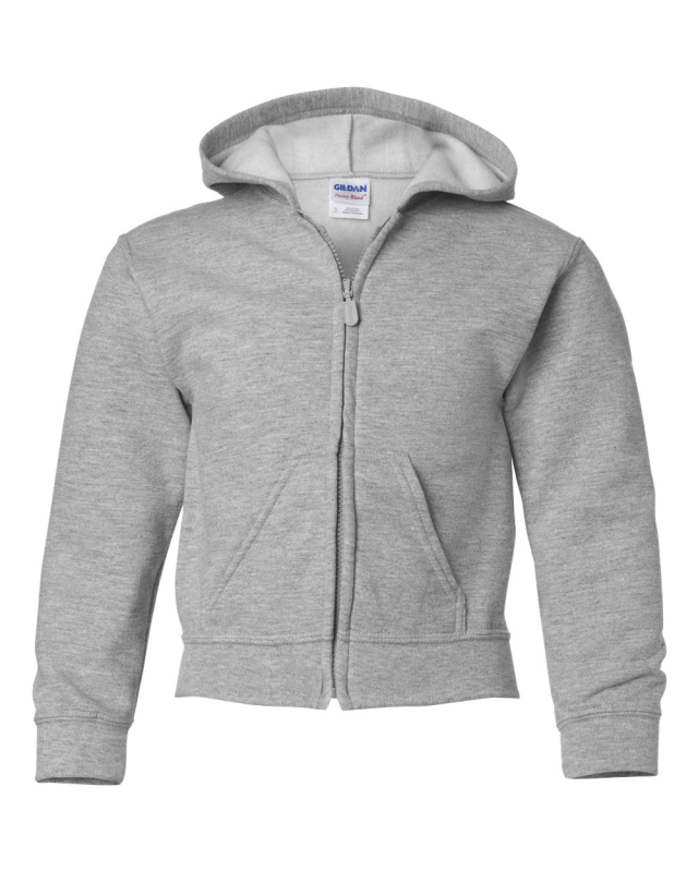 Youth Full-Zip Hoodie - Cotton/Polyester - Gildan 18600B