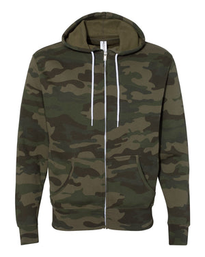 Lightweight Full-Zip Hooded Men's Sweatshirt - Independent Trading Co. AFX90UNZ