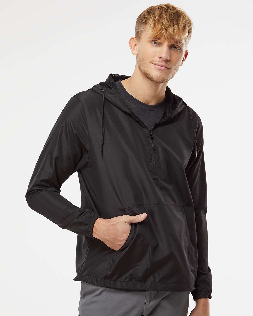 Lightweight Quarter-Zip Windbreaker Pullover Men’s Jacket - Independent Trading Co. EXP54LWP