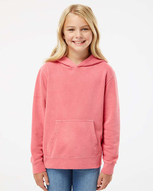 Midweight Pigment-Dyed Hooded Youth Sweatshirt - Independent Trading Co. PRM1500Y