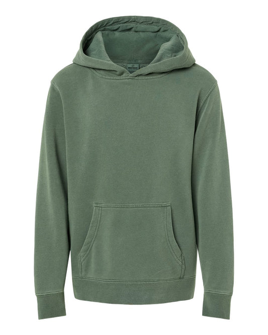 Midweight Pigment-Dyed Hooded Youth Sweatshirt - Independent Trading Co. PRM1500Y