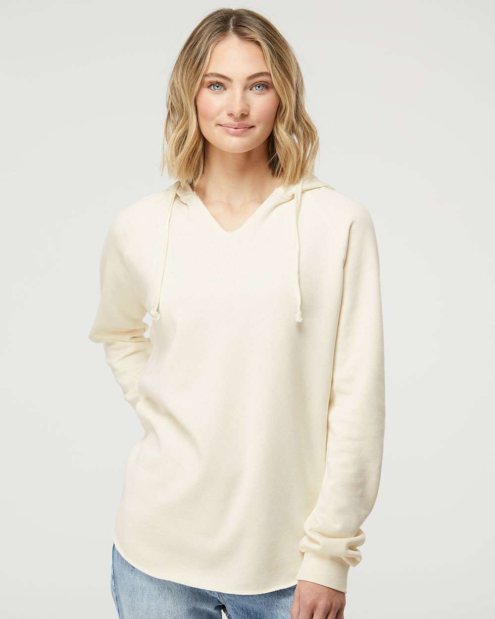 Lightweight California Wave Wash Hooded Ladies Sweatshirt - Independent Trading Co. PRM2500