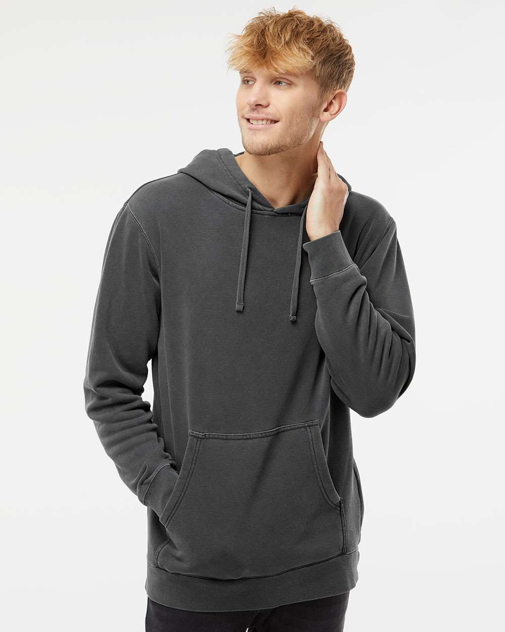 Midweight Pigment-Dyed Hooded Men's Sweatshirt - Independent Trading Co. PRM4500