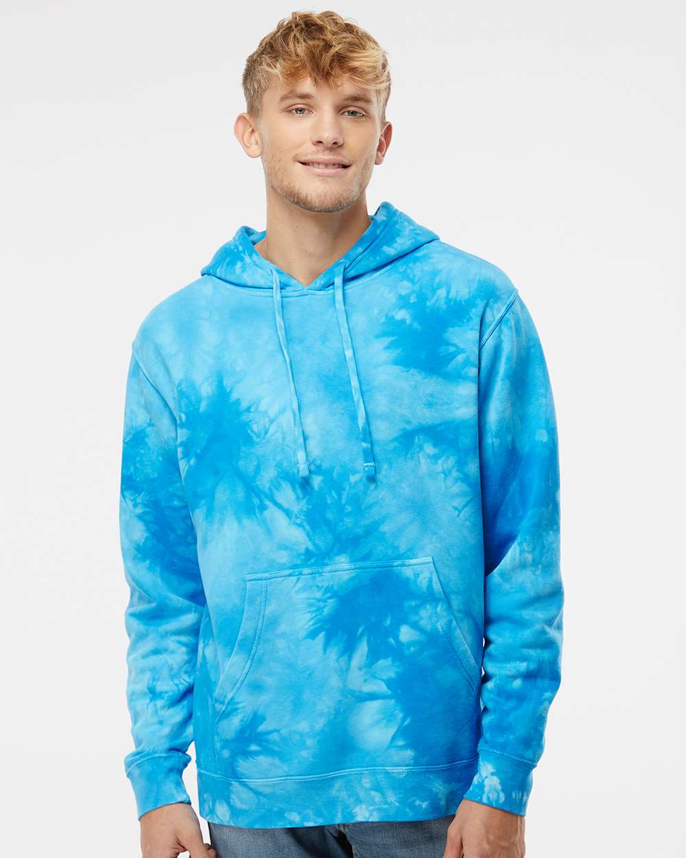 Midweight Tie-Dyed Hooded Men's Sweatshirt - Independent Trading Co. PRM4500TD