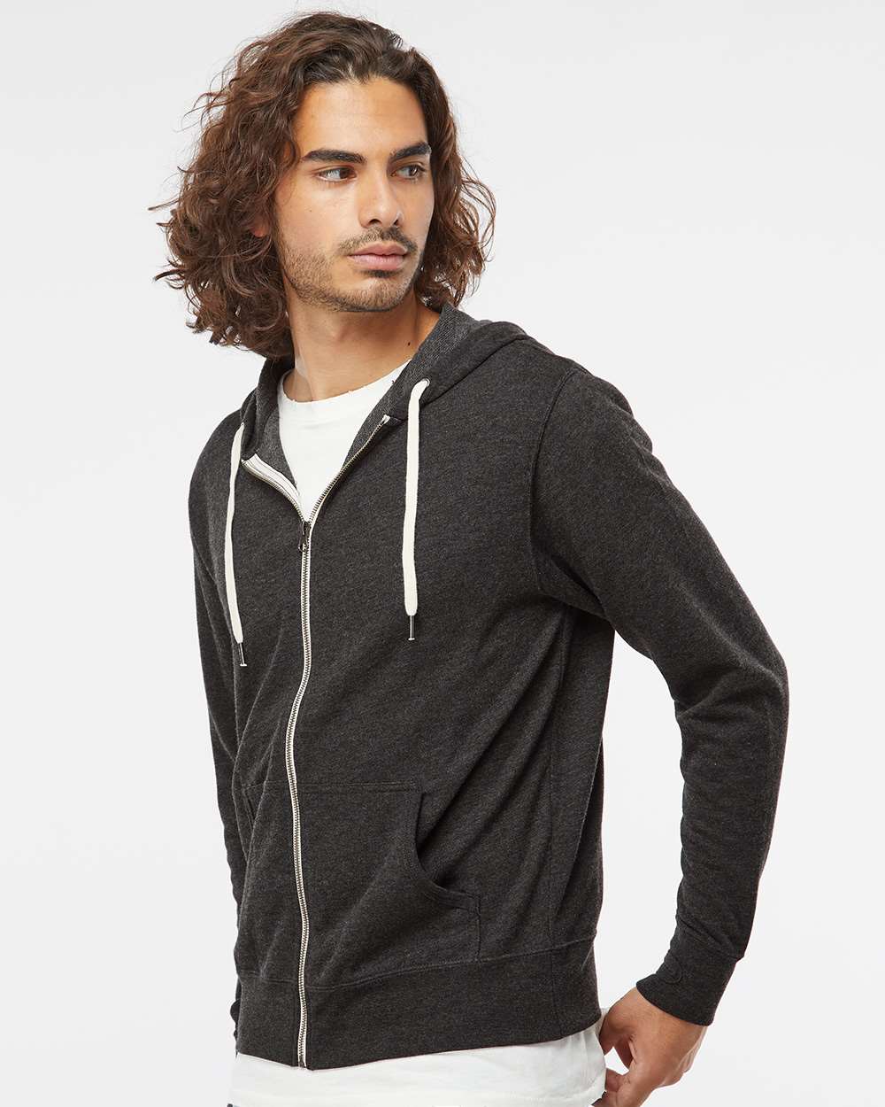 Icon Lightweight Loopback Terry Full-Zip Hooded Men’s Sweatshirt - Independent Trading Co. SS1000Z