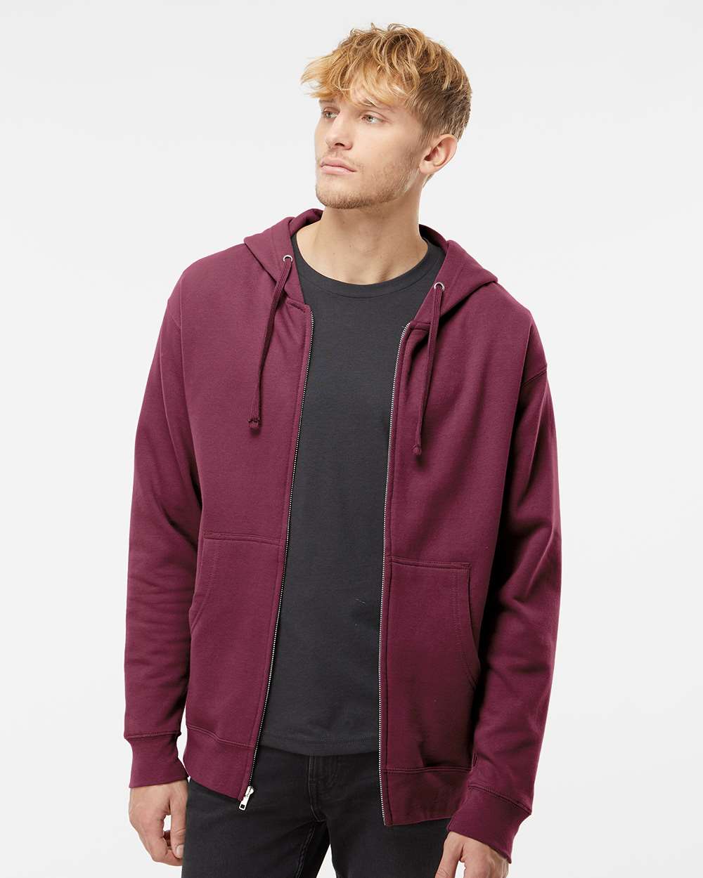 Midweight Full-Zip Hooded Men’s Sweatshirt - Independent Trading Co. SS4500Z