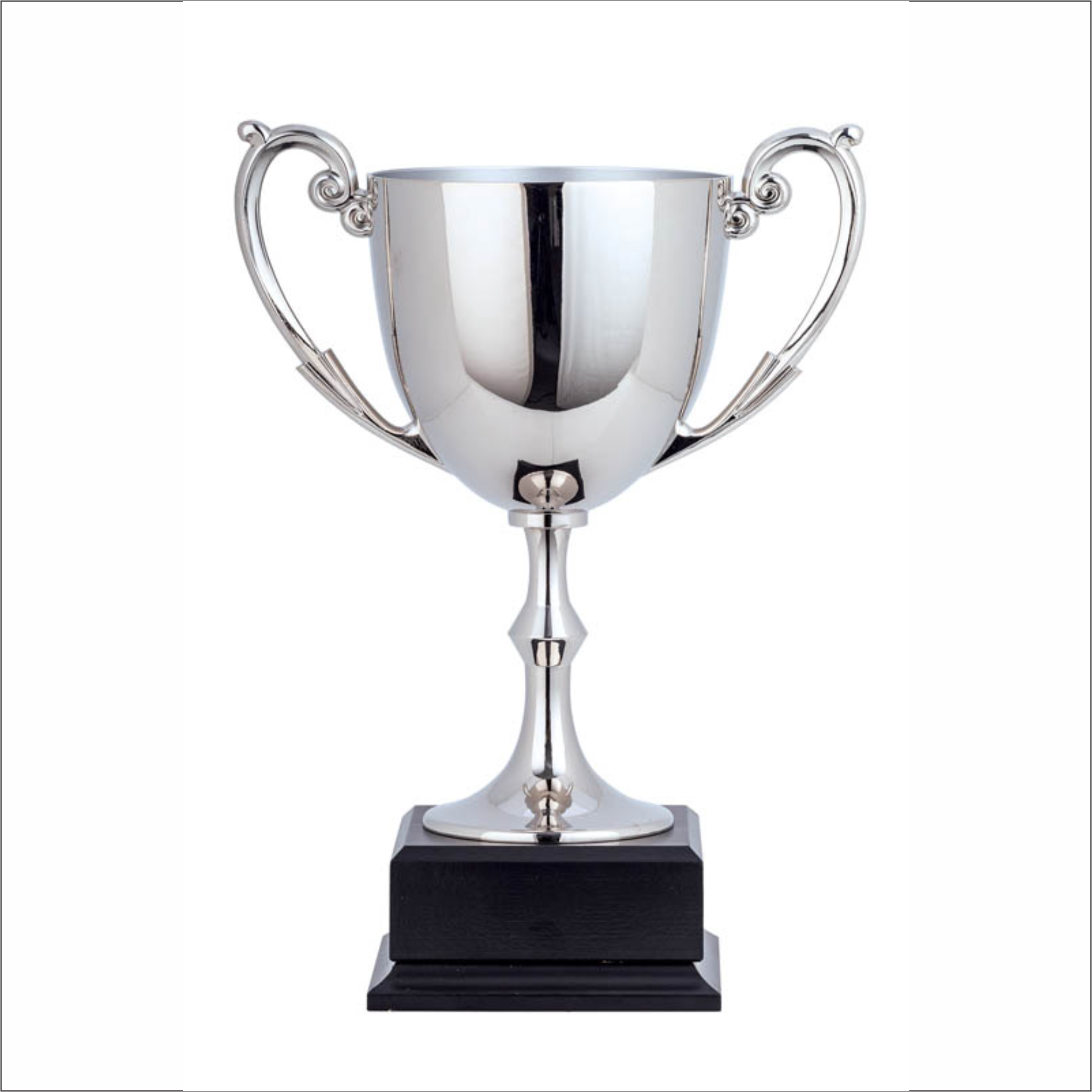 Nickel Plated Cup - Heavy Weight Solid Cast Metal - Square Black Base