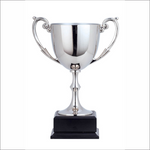 Nickel Plated Cup - Heavy Weight Solid Cast Metal - Square Black Base