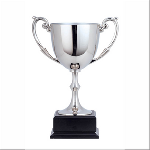 Nickel Plated Cup - Heavy Weight Solid Cast Metal - Square Black Base