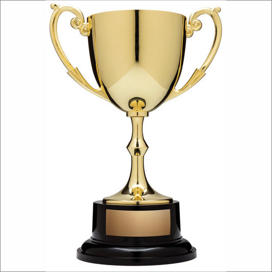 Nickel Plated Cup - Heavy Weight Solid Cast Metal - Round Black Base