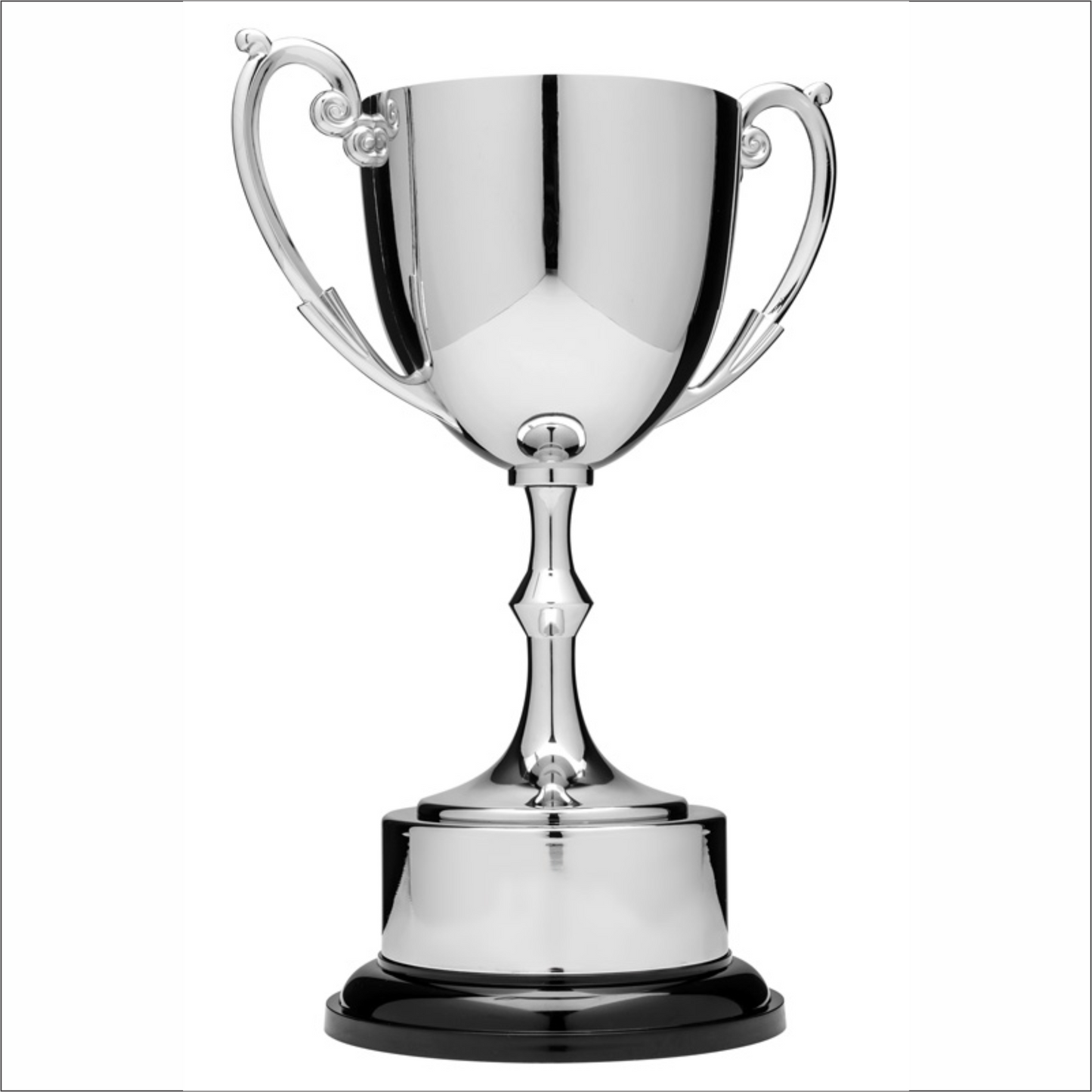 Nickel Plated Cup - Heavy Weight Solid Cast Metal - Round Base with Plinth Band